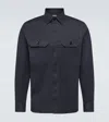 Zegna Cotton-blend Overshirt In Blue