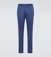 Zegna Cotton Blend Suit Pants In Blue