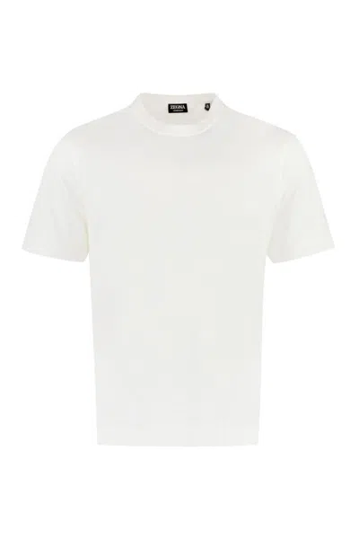 Zegna Cotton Blend T-shirt In Ivory