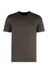 Zegna Cotton Crew Neck T-shirt With Side Slits In Black