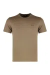 Zegna Cotton Crew Neck T-shirt With Side Slits In Brown
