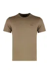 Zegna Cotton Crew Neck T-shirt With Side Slits In Brown