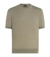 Zegna Cotton Crew-neck T-shirt In Olive Green