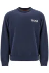 Zegna Sweatshirt With Logo In Blue