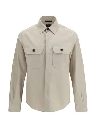 Zegna Cotton Jacket In Neutral
