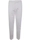 Zegna Cotton Linen Silk Trousers In Blue