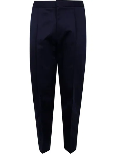 Zegna Cotton Linen And Silk Pants In Blue
