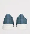 Zegna Cotton-linen Triple Stitch Sneakers In Blue