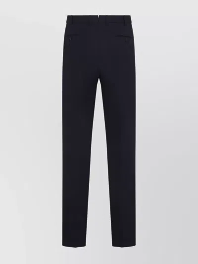 ZEGNA COTTON-LYCRA FORMAL PANTS BACK SLIT