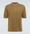 Zegna Cotton Piqué Polo Shirt In Gold