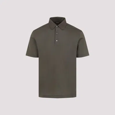 Zegna Classic Cotton Polo For Men In Green