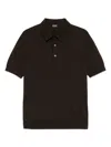 Zegna Regular Fit Polo Shirt With Button Placket In Brown
