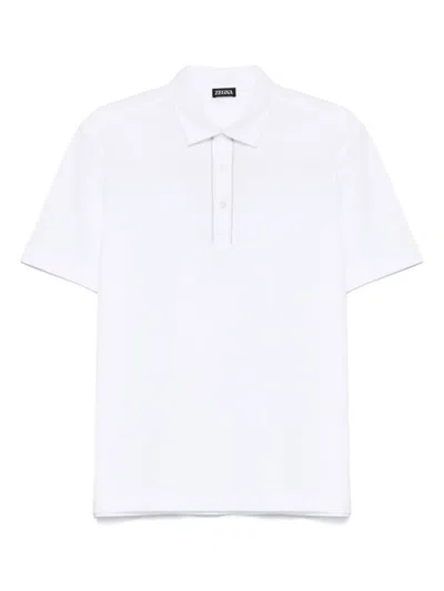 Zegna Cotton Polo Shirt In White