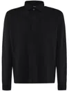 Zegna Long-sleeved Polo Shirt In Black