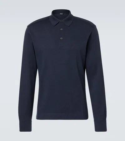Zegna Cotton Polo Shirt In Blue