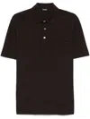 Zegna Cotton Polo Shirt With Pocket In Brown