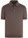 Zegna Cotton Polo Shirt In Brown
