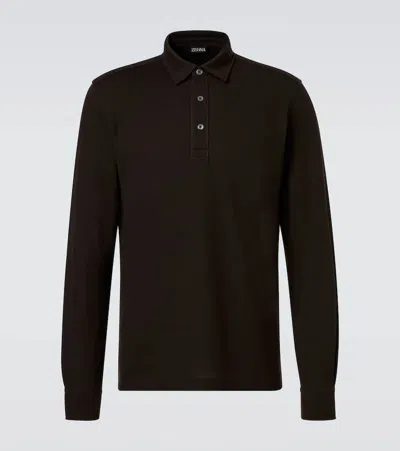 Zegna Cotton Polo Shirt In Black