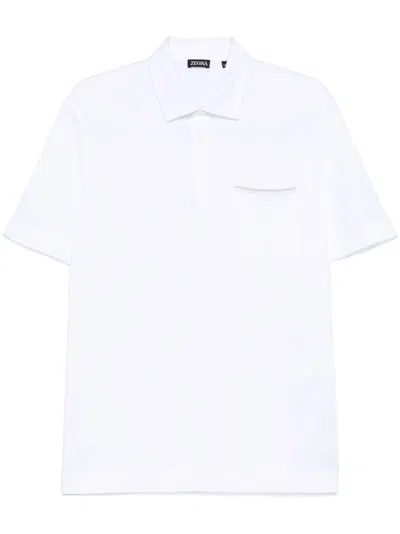 Zegna Cotton Polo Shirt In White