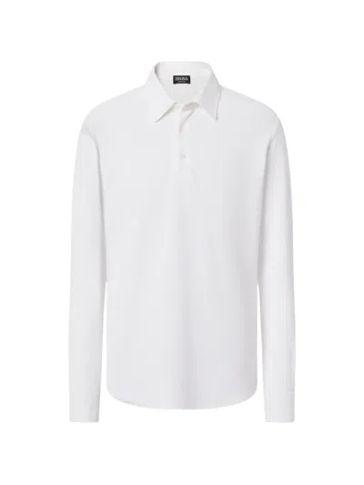 Zegna Cotton Polo Shirt In White