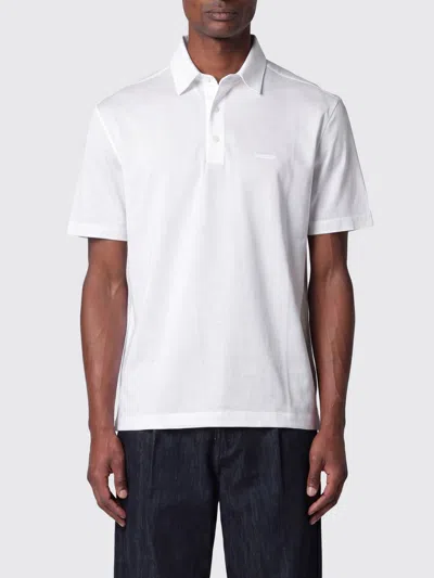 Zegna Cotton Polo Shirt In White