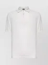 Zegna Cotton Polo Shirt With Intarsia Knitted Stripe In White