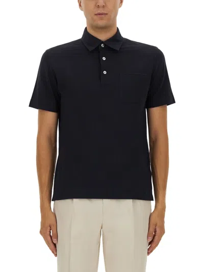 ZEGNA COTTON POLO SHIRT WITH POCKET