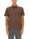 Zegna Cotton Polo Shirt With Pocket In Brown