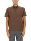 Zegna Cotton Polo Shirt With Pocket In Brown