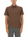 Zegna Cotton Polo Shirt With Pocket In Brown
