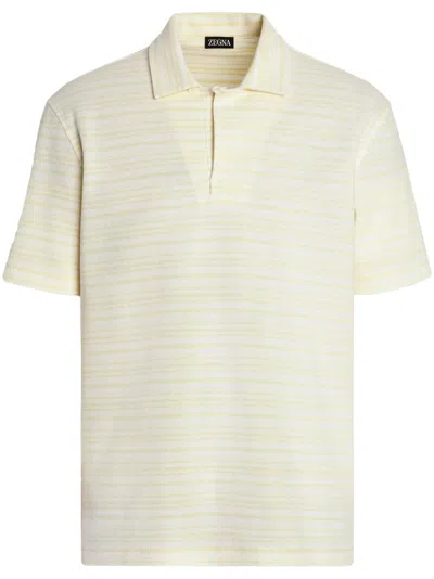 Zegna Cotton Polo Shirt In Yellow