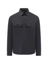 Zegna Blue Regular Solid Shirt In Gray