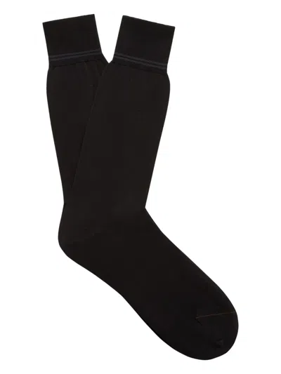 Zegna Cotton Socks In Black