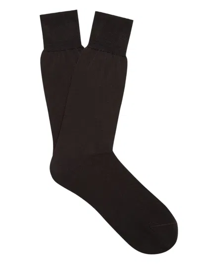 Zegna Cotton Socks In Brown