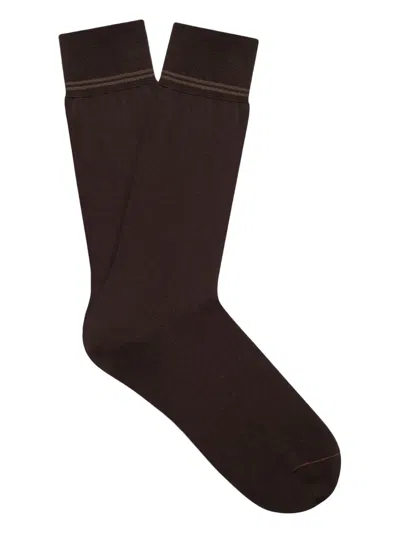 Zegna Cotton Socks In Brown