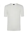 Zegna Textured Cotton Crew Neck T-shirt In White