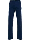 Zegna Cotton Straight-leg Trousers In Blue