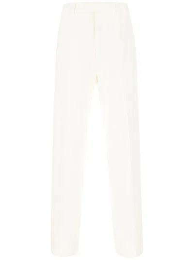 Zegna Cotton Pants With Stretch And Pockets In White