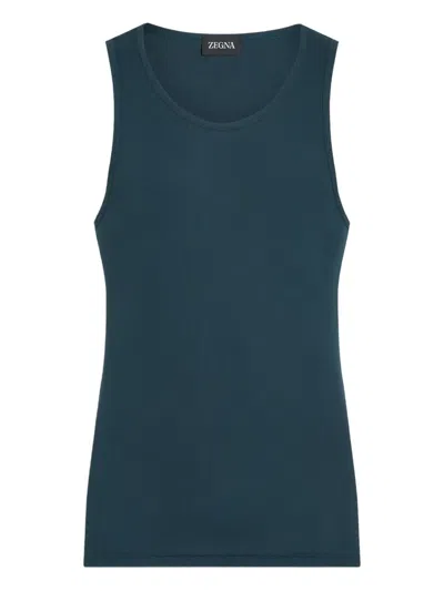 Zegna Cotton Tank Top In Green