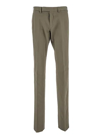 Zegna Cotton Trousers In Grey