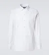 Zegna Micro Striped Trecapi Tailored Fit Long Sleeve Shirt In White