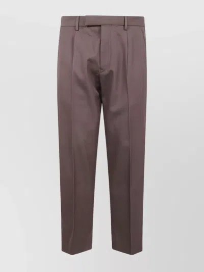 Zegna Cotton Wool Trousers Pockets In Brown