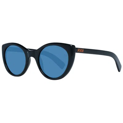 Zegna Couture Black Unisex Sunglasses In Blue