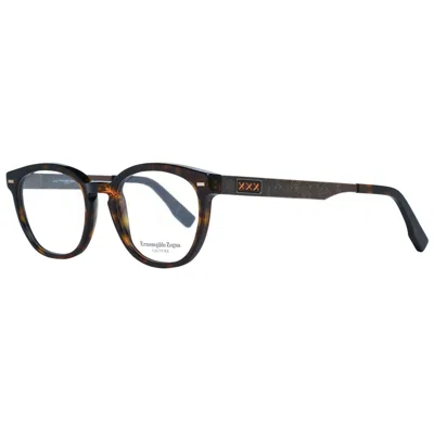 Zegna Couture Brown Men Optical Frames In Blue