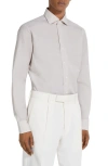 Zegna Light Beige Centoventimila Cotton And Linen Shirt In Beige