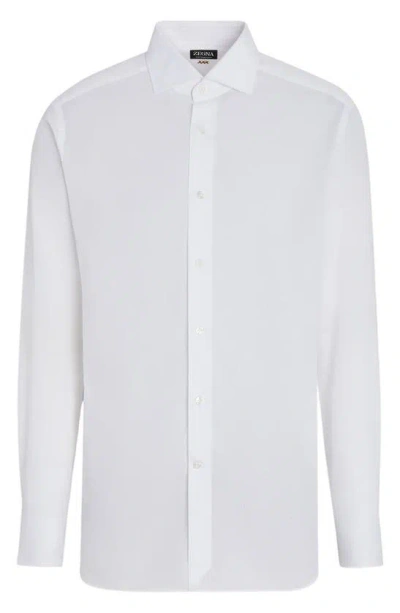 Zegna Couture Cotton & Linen Button-up Shirt In White