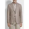 Zegna Gingham Single-breasted Blazer In Brown
