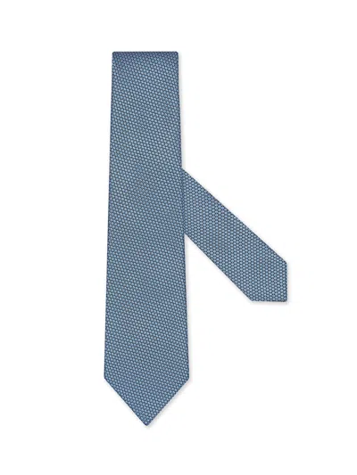 Zegna Cravate En Soie Bleu Clair In Light Blue