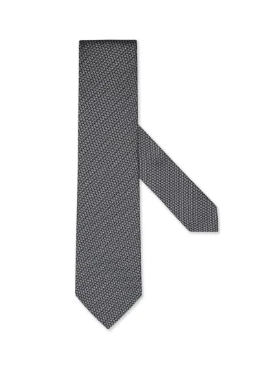 Zegna Dark Blue Silk Tie