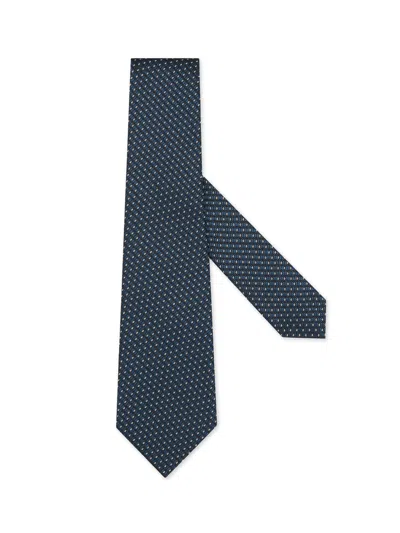Zegna Cravate En Soie Bleu Sarcelle In Teal Blue